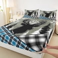 thumbnail image 3 of Feelyou Green Farmhouse Full Size Sheets, Woodland Wildlife Deer Bed Sheets, Rustic Hunting Theme Sheet Sets, Microfiber Bedroom Decor, 4pcs, 3 of 7