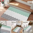 thumbnail image 6 of Area Rug 2x3ft Herringbone Pattern Carpets Indoor Floor Area Mat Doormat Entrance Mat Rugs for Entry Living Room Dining Room Kitchen Bedroom, Vintage Turquoise Ombre Grey Sofa Throw Carpet, 6 of 9