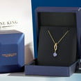 thumbnail image 5 of Gem Stone King 10K Yellow Gold Blue Tanzanite Pendant Necklace for Women | 0.46 Cttw | Gemstone December Birthstone | Round 5MM | With 18 inch Chain, 5 of 6