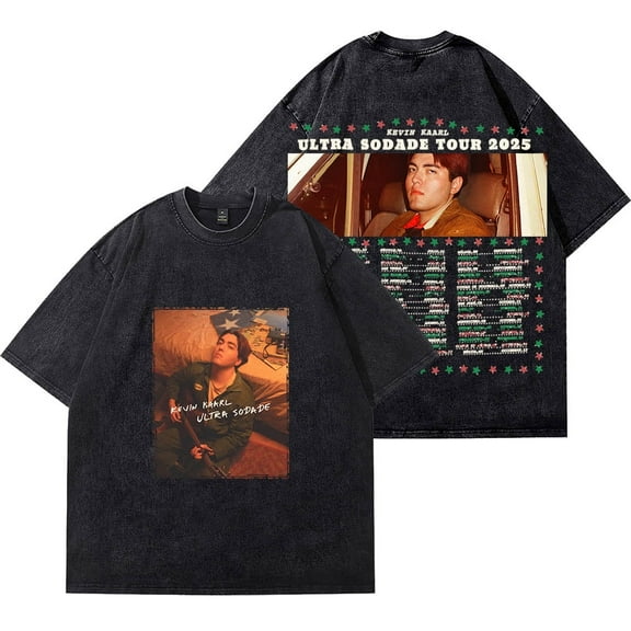 Kevin Kaarl Retro washed T-shirt for men and women, hip-hop fashion cotton short sleeved pattern T-shirt