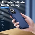 thumbnail image 4 of Dteck 3 in 1 for iPhone 16 Pro Case with Tempered Glass Screen Protector & Camera Lens Cover, Military Grade Protection Full Body Shockproof Rugged Protective Cover for iPhone 16 Pro,Blue, 4 of 6