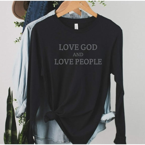 LOVE GOD AND LOVE PEOPLE Graphic Garment dyed T-Shirt
