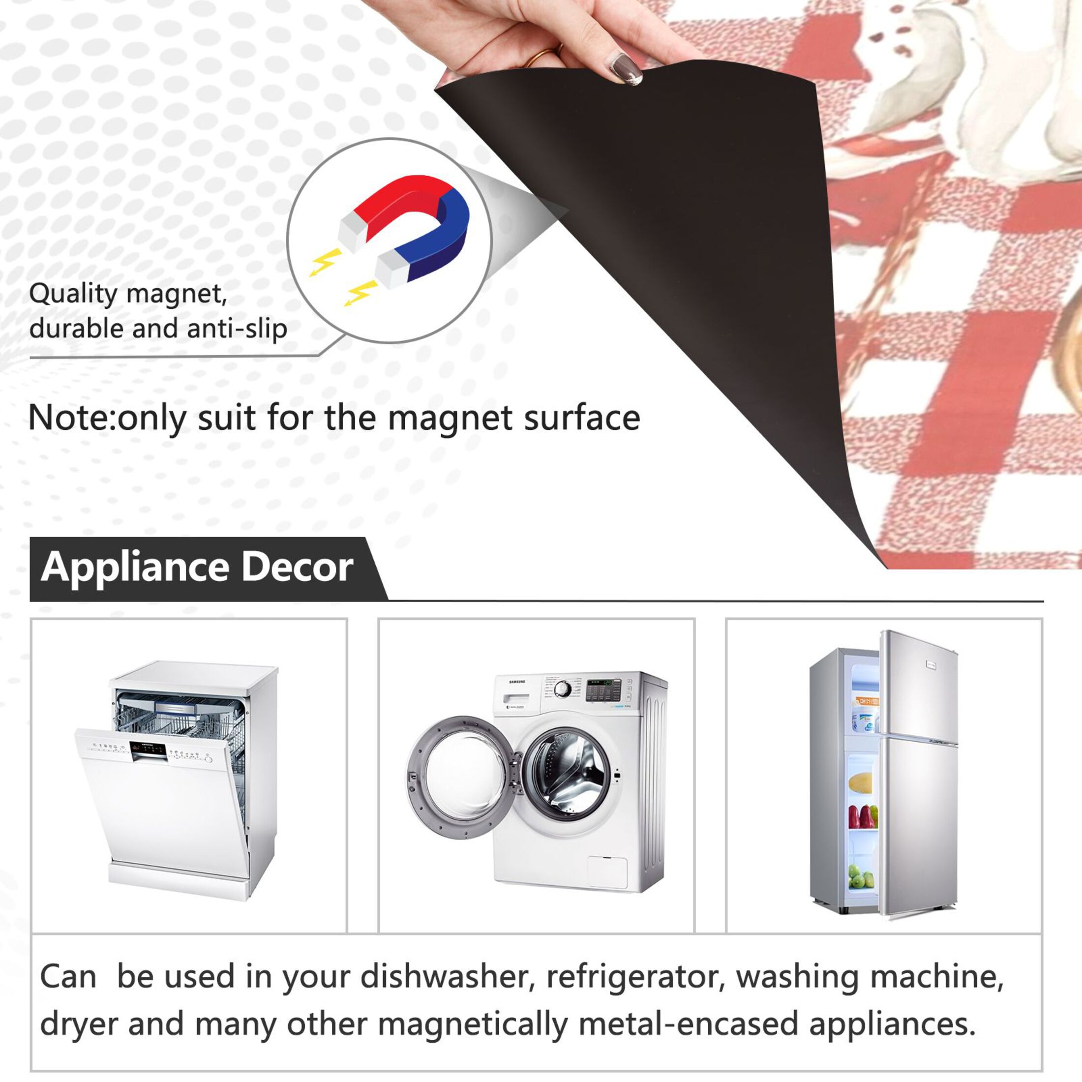 Christmas Cute Gingerbread Man Dishwasher Magnet Cover Reuseable Refrigerator Magnet Cover Decal Fridge Microwave Stickers Hoilday Party Decor 23 x 26 Inch