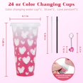 thumbnail image 3 of XKHAZA Heart Valentines Tumbler for Teachers Gifts 24 oz Reusable Plastic Cups with Straw and Lid Valentine's Day Teacher Gifts Wedding Anniversary Celebration Party Supplies, 3 of 9