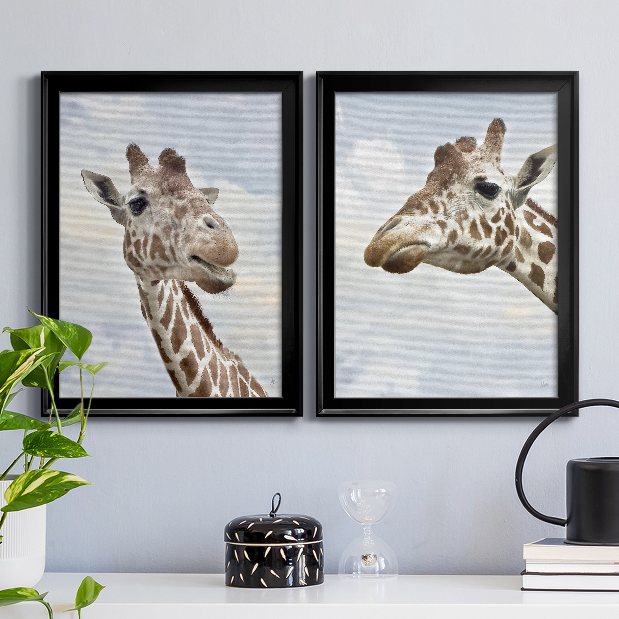 2 Piece Set Smiley Premium Framed Canvas - Ready to Hang - 22.5 x 30.5 Each - Black Frame
