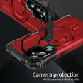 thumbnail image 4 of Designed for Samsung Galaxy S25 Plus Armor Case with Camera Cover Stand, Shockproof Protection Compatible with MagSafe Rugged Case Cover for Galaxy S25 Plus, Support Car Magnetic Holder - Red, 4 of 7