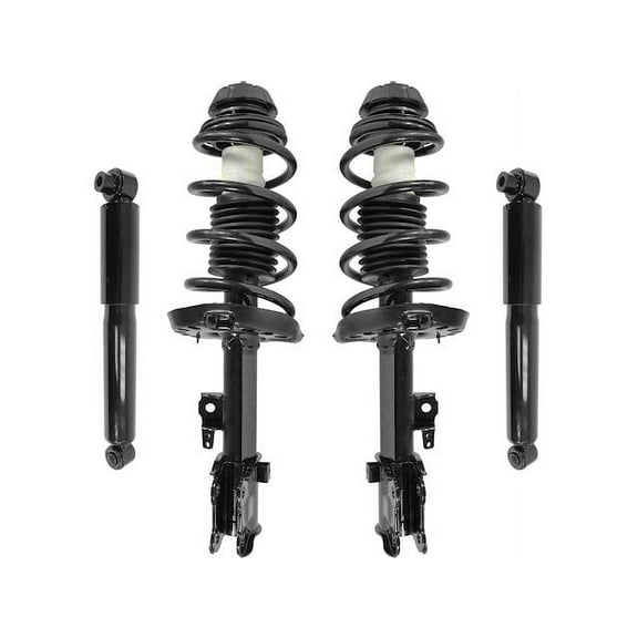 Front and Rear Suspension Strut Coil Spring and Shock Absorber Assembly Kit - 4 Piece - Compatible with 2010 - 2013 Kia Soul 2011 2012