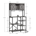 thumbnail image 2 of DEXTRUS 4 Tier Kitchen Bakers Rack with Power Outlet, 67" Freestanding Microwave Stand with Storage Cabinet and Sliding Barn Door for Kitchen Living Room, Gray, 2 of 8