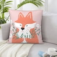 thumbnail image 5 of LNWH Decorative Pillow Covers, Cartoon Pink Fox Square Sofa Decorative Knit Pillow Case, 22"x22", 5 of 8