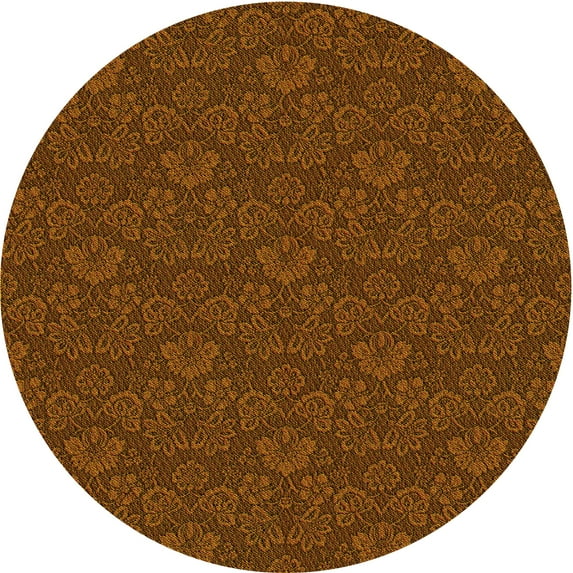 Ahgly Company Indoor Round Patterned Maroon Red Area Rugs, 3' Round