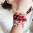 thumbnail image 3 of CNKOO 4pcs Bohemian Stackable Bead Bracelets for Women Multicolor Stretch Beaded Bracelets Layered Bead Adjustable Bracelet, 3 of 5