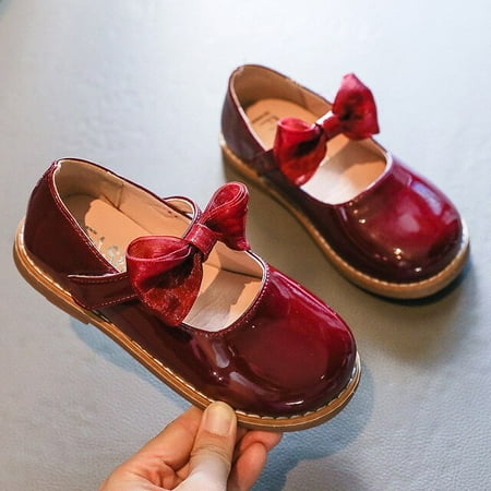 

DancePeanut Kids Girls Silk Butterfly-Knot Casual Shoes For Chlidren Elegant Hook & Loop Princess Flats Shoes Size 23-33