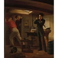 thumbnail image 2 of Jacobus Schoemaker Doyer 20x23 Black Ornate Framed Double Matted Museum Art Print Titled: Jan Van Speijk Debating Whether to Set Fire to the Gunpowder (1834), 2 of 5