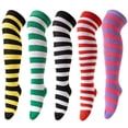 thumbnail image 6 of Girl Thigh Length Striped Socks Kids Breathable Long Sock Breathable Stretch Fabric Lively Styles Whole Season Wear, 6 of 8