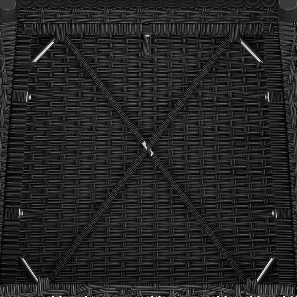 Yaheetech 3-Piece Patio Wicker Coffee Table and Chairs Set for Garden Deck, Black/Gray