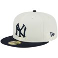 thumbnail image 3 of Men's New Era Stone/Navy New York Yankees Retro 59FIFTY Fitted Hat, 3 of 6