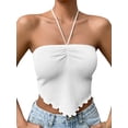 thumbnail image 6 of Lnzyyephy Women Tube Top, Strapless Backless Tie-up Irregular Hem Summer Ladies Vest for Club Party, 6 of 7