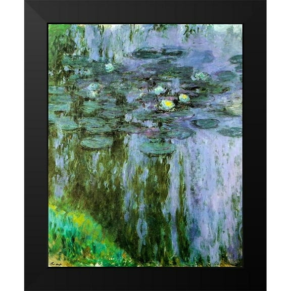 Monet, Claude 12x14 Black Modern Framed Museum Art Print Titled - Water-lilies purple-green 1909