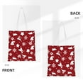 thumbnail image 3 of DouZhe Reusable Grocery Bags, Red Christmas Snowflake Lightweight Polyester Canvas Cloth Tote Bag for Travle Gym Shopping School, 15" x 16", 3 of 7