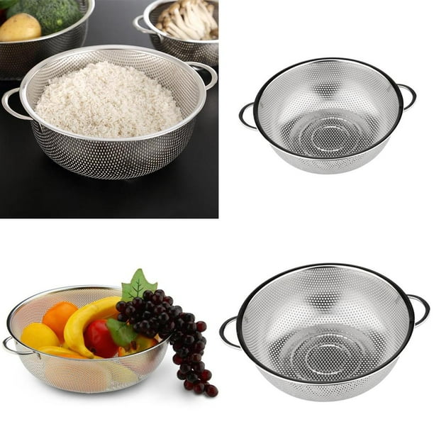 Cesta de Colador de espagueti Macarena de acero inoxidable 2 piezas con almacenamiento de asas