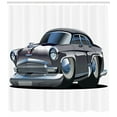 thumbnail image 3 of Ambesonne Cars Shower Curtain, Retro Design Asymmetric, 69"Wx70"L, Grey Dark Grey, 3 of 3
