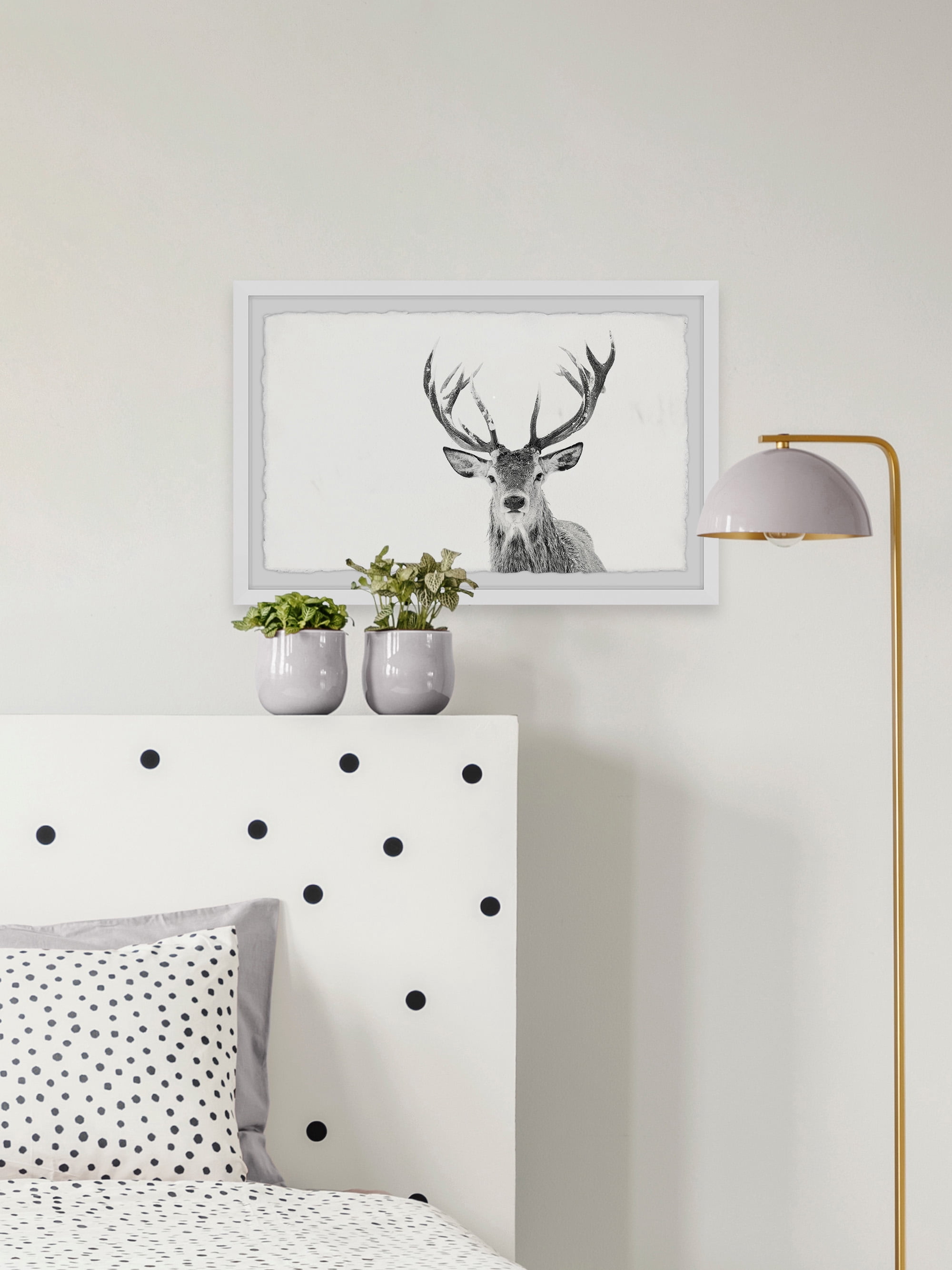 Marmont Hill Majestic Antlers Framed Wall Art, 24" x 36"
