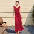 thumbnail image 5 of Maxi Skirt Set Women 2 Piece Outfits Sleeveless Top Maxi Skirt Solid Going Out Vacation Two Piece Skirt Set Red M, 5 of 9
