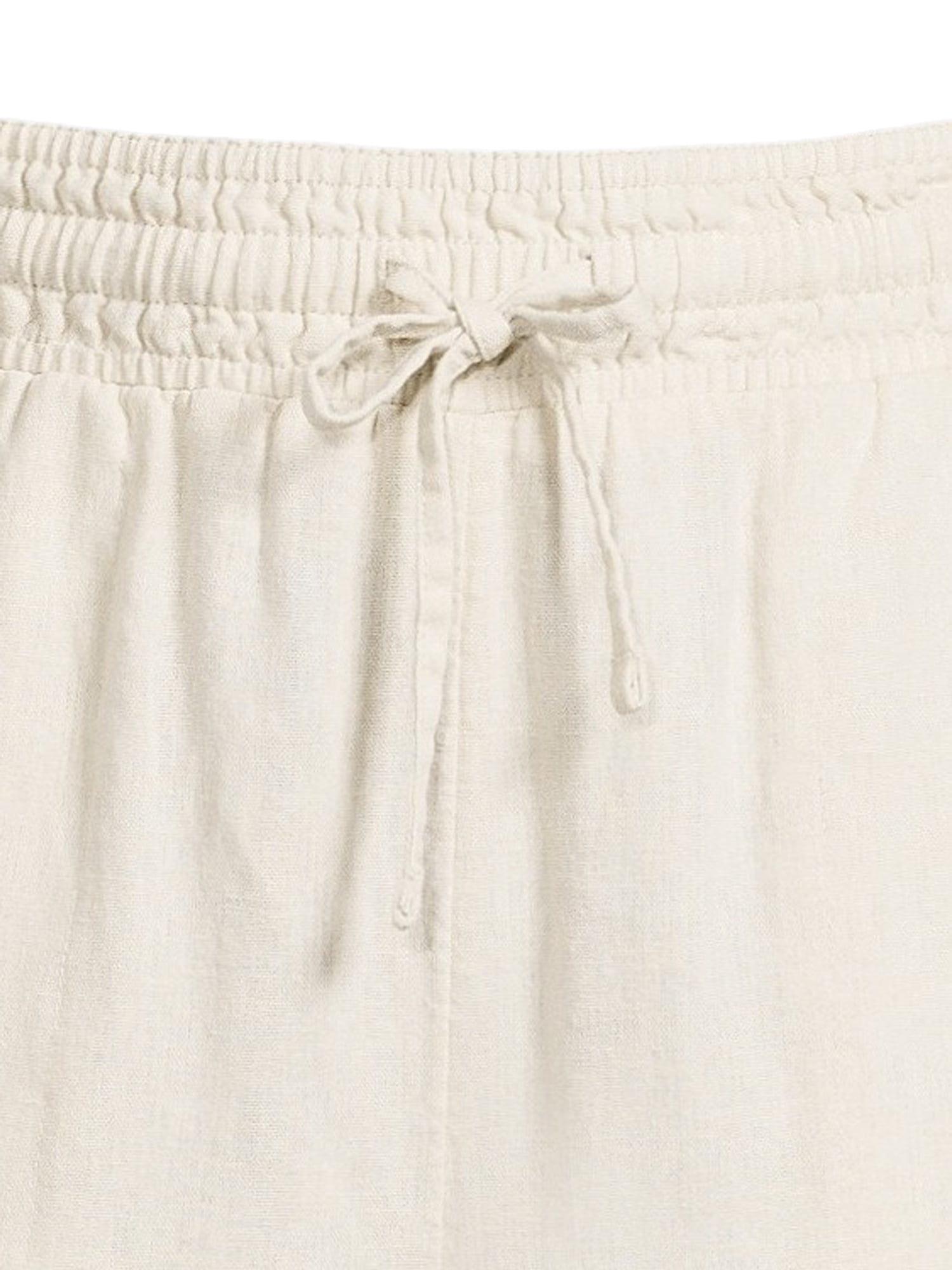 Time and Tru Women's Linen Blend Cropped Cargo Pants, 28" Inseam, Size XS-XXXL