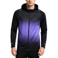 thumbnail image 2 of UVEASISHA Mens Workout Jackets Gym Running Lightweight Athletic Jacket Fashion Gradient Printed Zip Up Hoodies Breathable Outdoor Track Jackets Purple L, 2 of 8