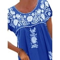 thumbnail image 4 of FASHIONWT Women Plus Size Ethnic Crew Neck Raglan Short Sleeve Knee Length Knit Dress, 4 of 4