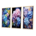 thumbnail image 3 of Designart "Blue Purple Hydrangea Petals In Flow" Floral Framed Wall Art Set Of 3 - Blue Hydrangea Frame Gallery Wall Set For Home Decor, 3 of 6