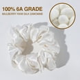 thumbnail image 2 of Winssy Natural Pure 100% Luxurious 22 Momme 6A Smooth-Super Soft Pure Real Mulberry Silk Scrunchies with Large Size Silk Hair Ties Elastic Band for Curly Hair 1pcs, 2 of 7