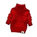 thumbnail image 3 of MODNTOGA Bébé Garçon Filles Tricot Pulls Câble Col Roulé Haut Automne Hiver Doux Chaud Pull Pull Tops(Rouge, 12-18M), 3 of 4