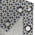 thumbnail image 4 of Ambesonne Floral Grommet Curtain, Abstract Ornament Tile, 50" x 84", Dark Blue Pale Mustard, 4 of 6