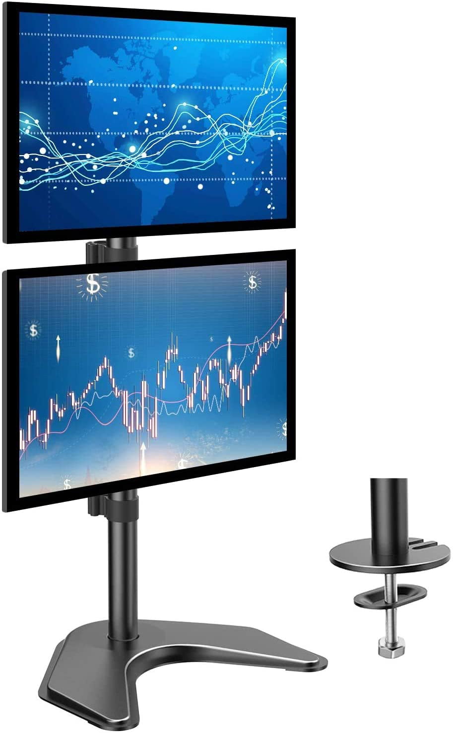 2 schermo del computer Display Stand 13-32" TWIN Tekbox Dual Monitor verticale Mount 