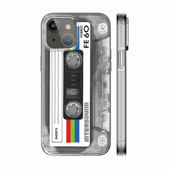 Funda KIOMY para iPhone 15, cinta de casete retro 3D, a prueba de golpes