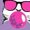 Purple, variant on Girl's Cute Easter Bunny with Sunglasses Print Round Neck Short Sleeve Casual T-Shirt Top