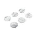 thumbnail image 3 of Fox Run Natural White Polished Marble Stone Coasters, 3.5" Diameter, Set of 6, 3 of 8