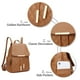 thumbnail image 5 of Mochila KKXIU de piel acolchada a la moda para mujer, color marrón, 5 of 7