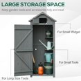 thumbnail image 3 of Grey Fir Wood Garden Shed With Three Shelves, Durable Outdoor Storage Solution, 3 of 7