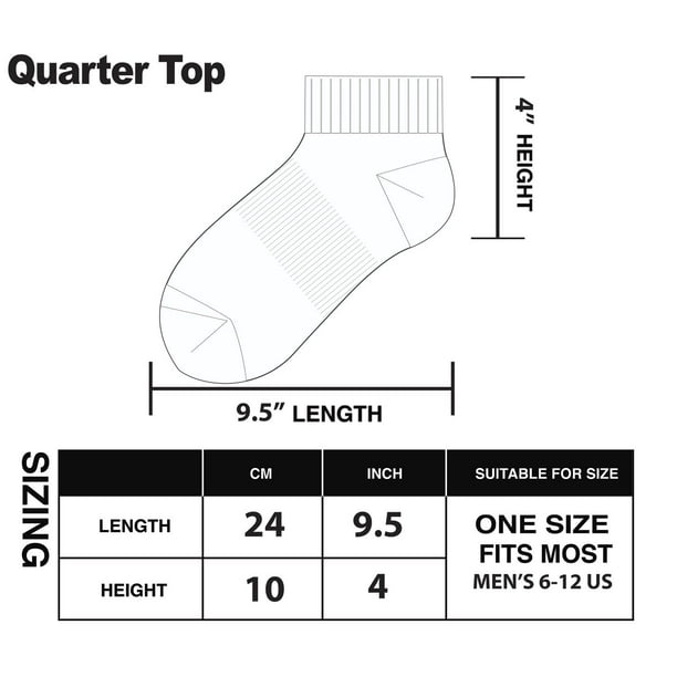 Quarter Socks Ua Sock Size Chart Member's Mark 10-Pack Cotton