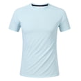 thumbnail image 6 of PNTUTB Summer Men's Casual Sports Solid Color Crew Neck Pullover Split Hem Loose Comfort Short Sleeve T Shirt, 6 of 6