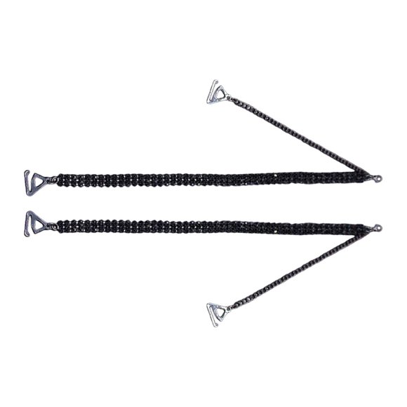 Correas de sujetador de diamantes de imitación perfecl Gancho negro 18 cm