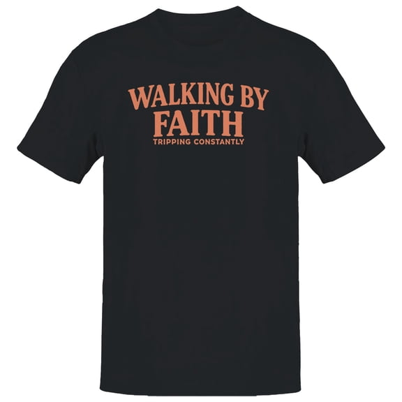 Walking By Faith Men's Black T-shirt