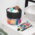thumbnail image 6 of PhooArto Travel Cosmetic Bags Barrel Makeup Bag, Multifunctional Toiletry Bucket Bags Round Organizer Storage Pocket, Tie Dye Skull Pattern, 6 of 6