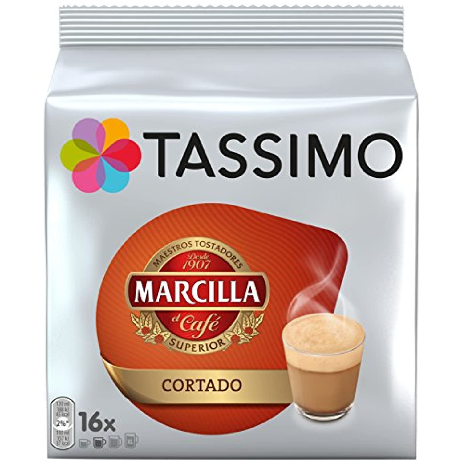 Tassimo Cafè Marcilla Cortado Café 16 dosettes - Paquet de 5 (80 Boissons)