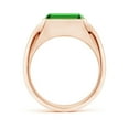 thumbnail image 2 of ANGARA Lab Grown 2.85 Ct Emerald-Cut Emerald Signet Ring for Women in 14K Rose Gold (Size-10x8mm) | May Birthstone, Birthday, Anniversary, Jewelry Gift for Women | Lab-Grown Emerald Ring, 2 of 8