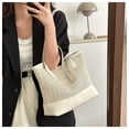 thumbnail image 4 of Nvzi Bolso de hombro tejido, bolso de mano tejido y bolso de cosméticos, bolso de mano tejido elegante para playa de verano, 12 x 4,52 x 10,43 pulgadas, blanco, 4 of 4
