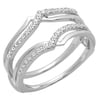 Dazzlingrock Collection 0.25 Carat (ctw) 14K Diamond Ladies Wedding Band Enhancer Guard Ring 1/4 CT, White Gold, Size 6