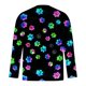 thumbnail image 5 of Ceisia Men's Colorful Glitter Paw Print T-Shirt | Slim Long-Sleeve Crewneck Casual Top Gift, 5 of 5